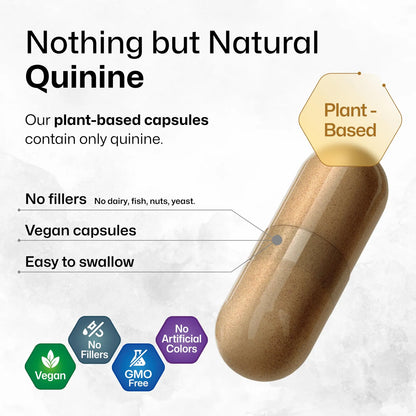 Capsulas De Quinina 500 Mg Para Calambres En Piernas 100 Unidades Vegano