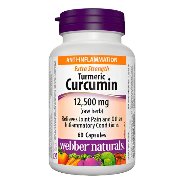 Curcumina De Cúrcuma 12500 Mg Potencia Extra 60 Cápsulas Webber Naturals