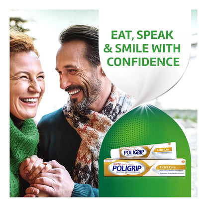 Super Poligrip Extra Care Crema Adhesiva Sin Zinc Paquete De 4 Tubos Sujeción Duradera