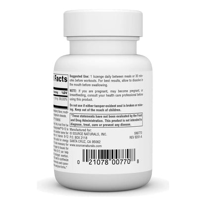 Dibencozide B 12 Coenzimatado Disolución Rápida 60 Tabletas Source Naturals Energía Y Resistencia