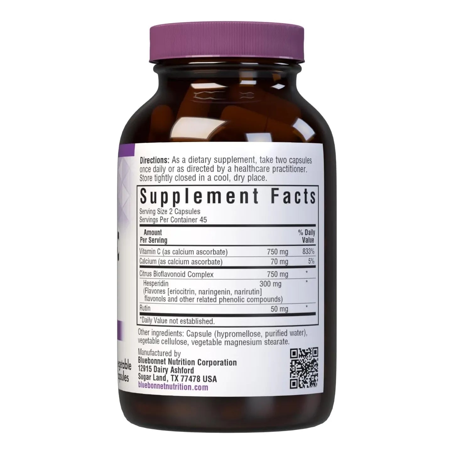 Capsulas Vegetales Vitamina C Tamponada Alta Potencia 750 Mg Con Bioflavonoides Vegano