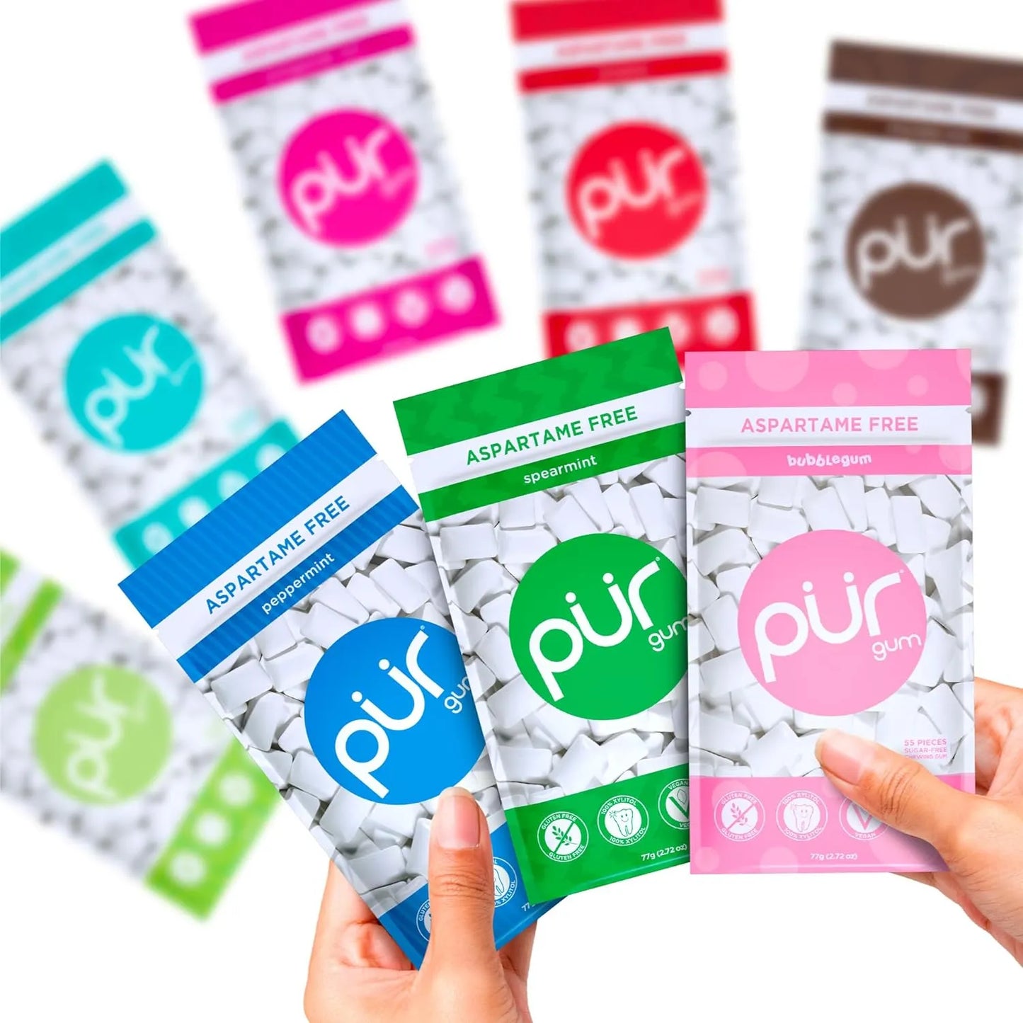 Chicles Pur 100 Xilitol Veganos Sin Azucar 55 Unidades Surtidas