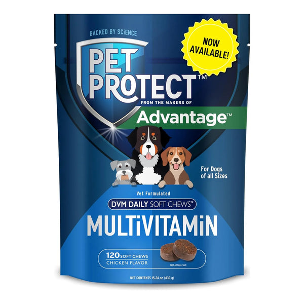 Multivitamínico Diario Para Perros Pet Protect 120 Masticables Sabor Pollo