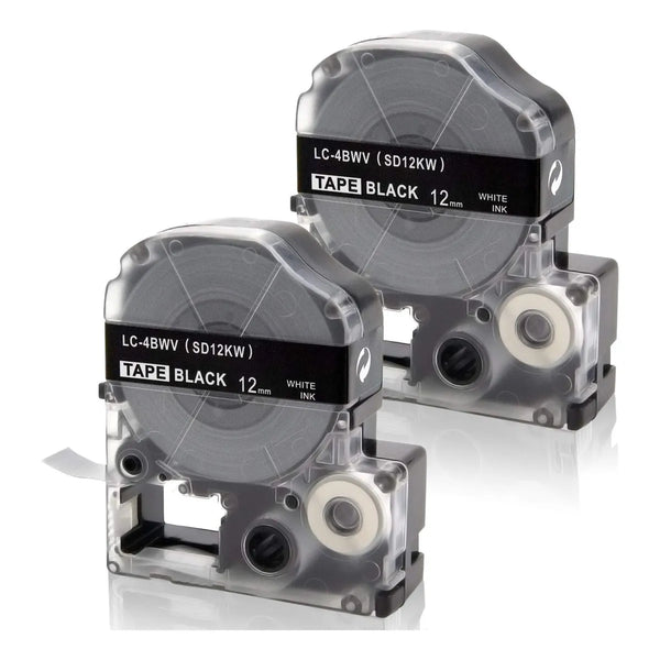 Cinta De Etiquetas Blanca Sobre Negro Para Epson Labelworks Organizacion Profesional Y Duradera