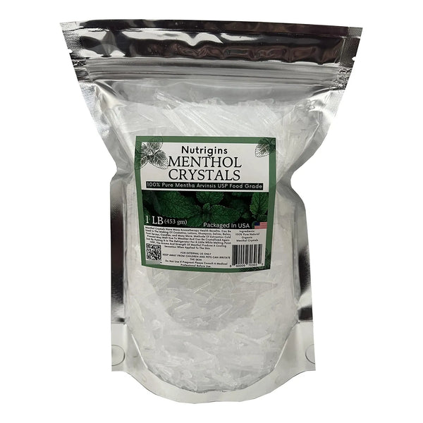 Cristales De Mentol Orgánico Puro 454 Gramos Frescura Natural Y Versatilidad