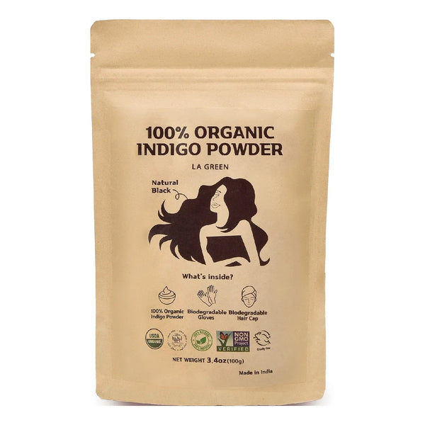 Polvo Índigo Orgánico Usda Color Vibrante Cabello Natural Sin Químicos