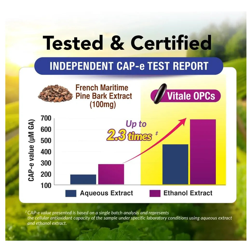 Vitale OPCs Extracto De Semilla De Uva Europea Premium Con Aronia Y Bioflavonoides Para Piel Radiante Y Protección Celular