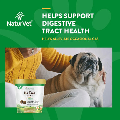 Suplemento Para Perros Sin Gas Con Hinojo 70 Masticables Sua NaturVet Alivia Gases Y Malestar