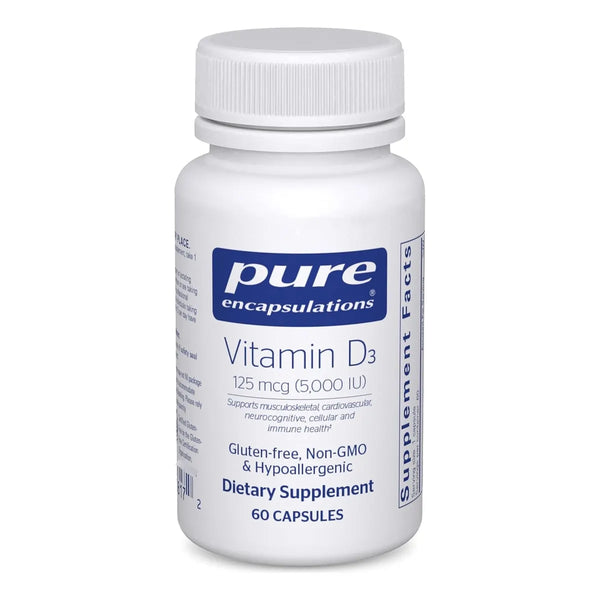 Vitamina D3 5000 Ui Pure Encapsulations 60 Capsulas Salud Osea E Inmunidad