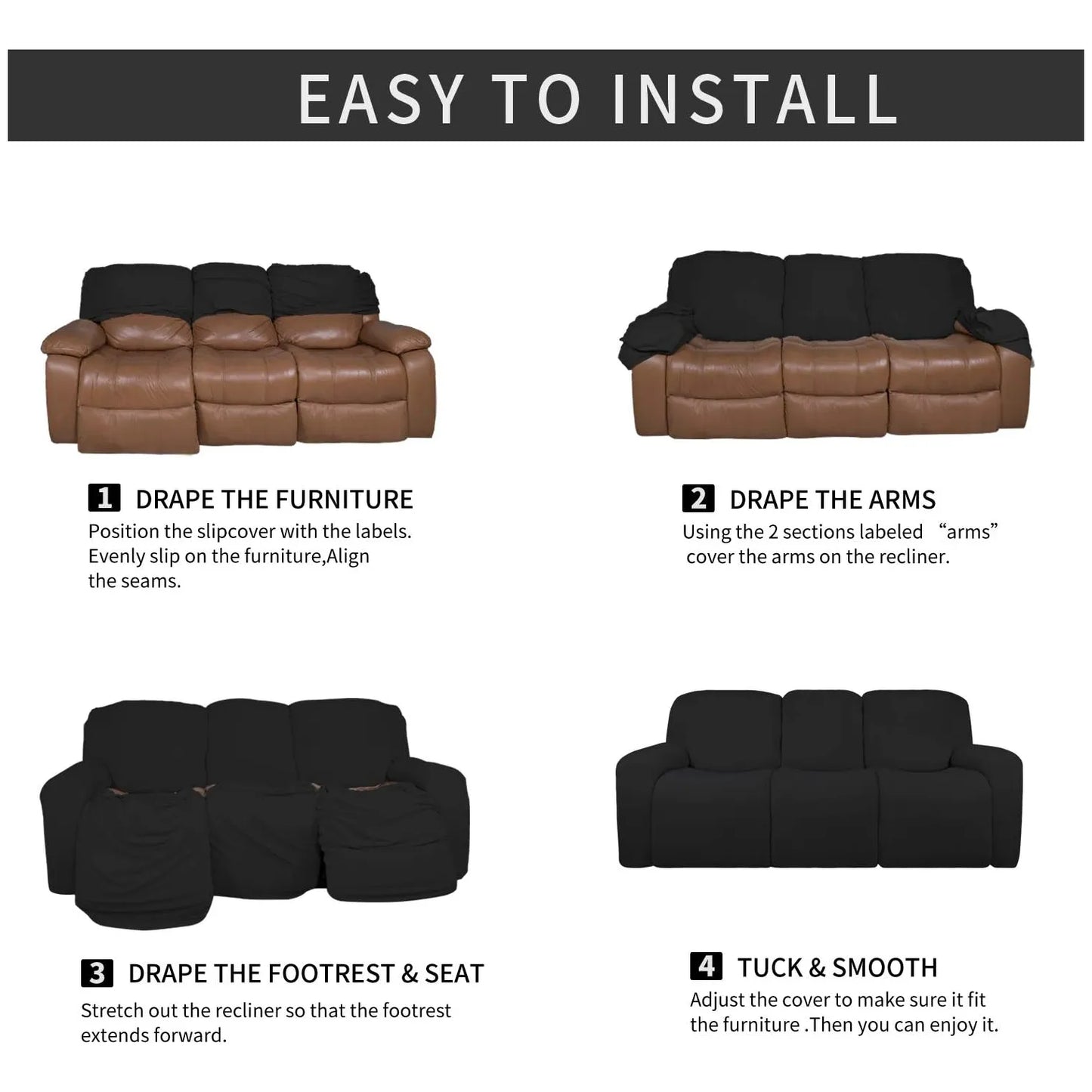 Funda Elastica Microfibra Para Sofa Reclinable Seccional 3 Cuerpos Proteccion Lavable