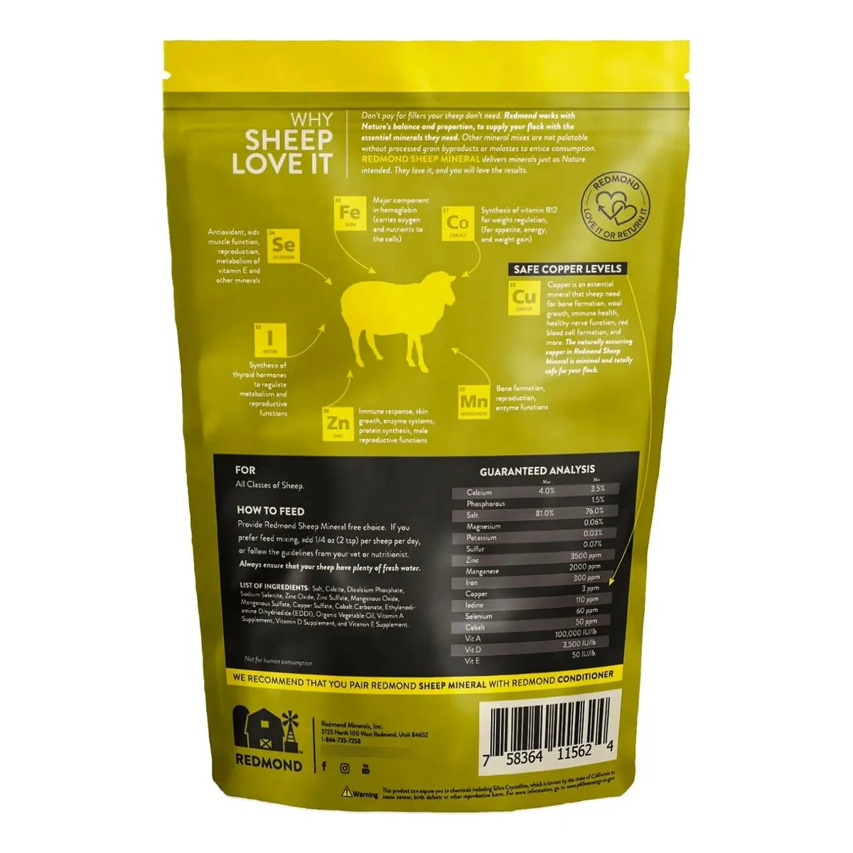 Minerales Esenciales De Oveja Naturales 2.27 Kg Para Salud Y Crecimiento