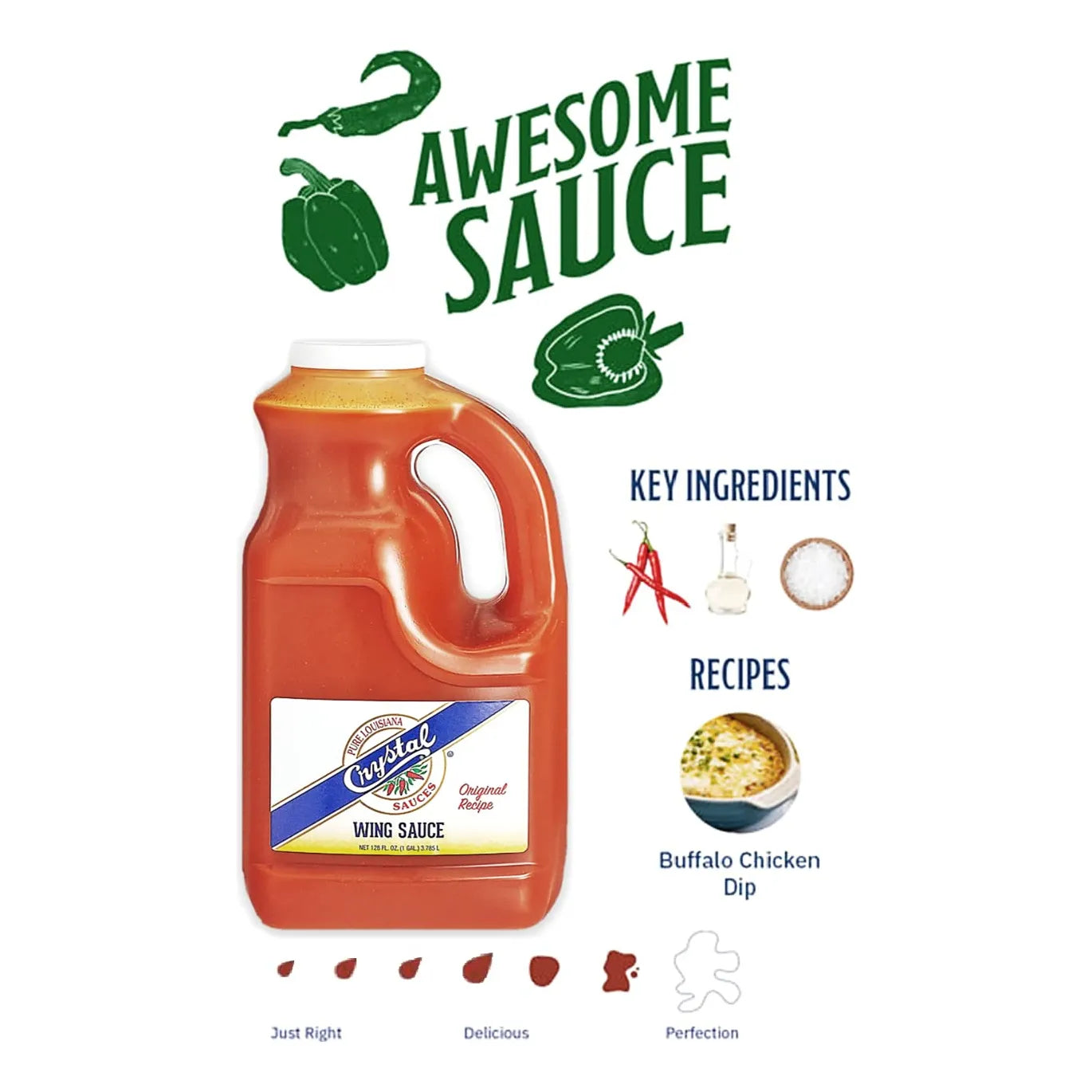 Salsa Picante Original Crystal Pure Para Alitas 3 8 L Sabores Auténticos De Louisiana