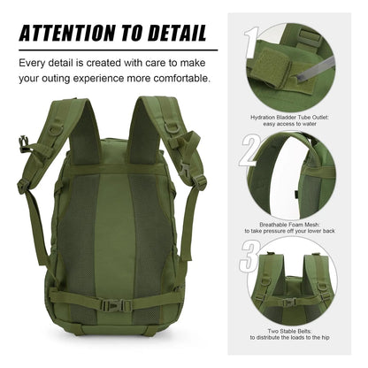 Jueachy Mochila Táctica Hombre Militar Molle Impermeable 30L