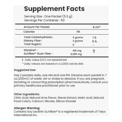 Polvo De Glutatión Antioxidante 415mg Sabor Limón Lima Continual G 40 Sobres