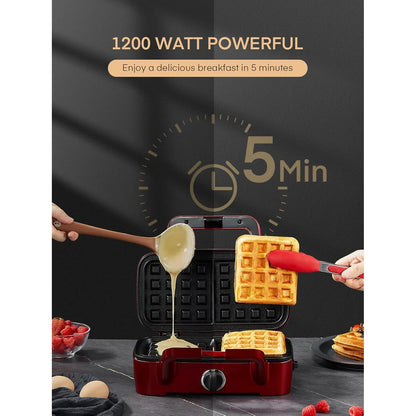 Waffle Maker 3 En 1 FOHERE 1200W Placas Desmontables Antiadherentes