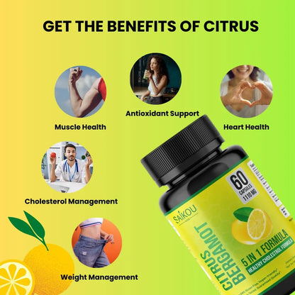 Extracto De Bergamota Cítrica 1110mg Con Bayas Soporte Cardiovascular Y Metabolismo