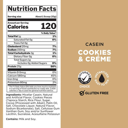 Proteina De Caseina Micelar Premium 25G Liberacion Lenta Para Recuperacion Muscular Nocturna