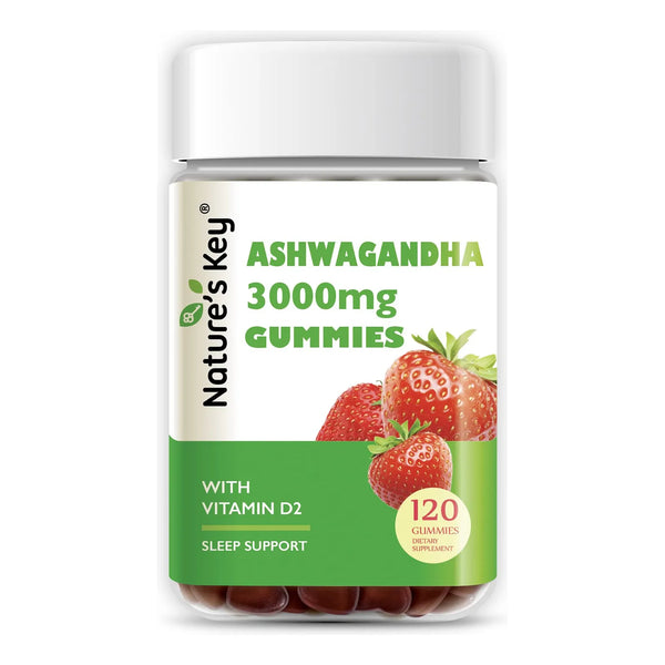 Gomitas Ashwagandha Con Vitamina D2 Para Estrés Y Estado De Ánimo Natures Key 120 Unidades