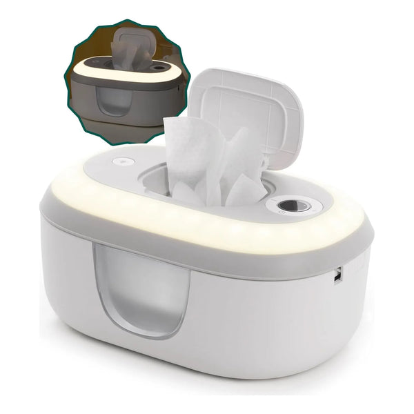 Calentador Y Dispensador De Toallitas Húmedas Para Bebés Con Luz Nocturna Y Control De Temperatura