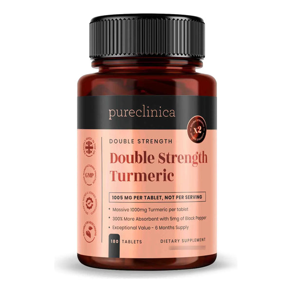 Cúrcuma Doble Fuerza 1000 Mg 180 Tabletas Con Pimienta Negra Para Mayor Absorción