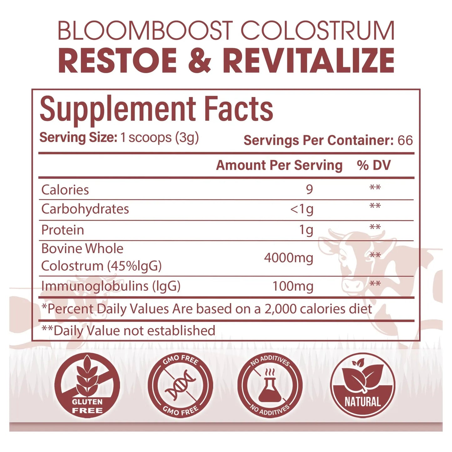 Calostro Bovino En Polvo 4000 Mg 45 IgG Salud Intestinal E Inmunológica