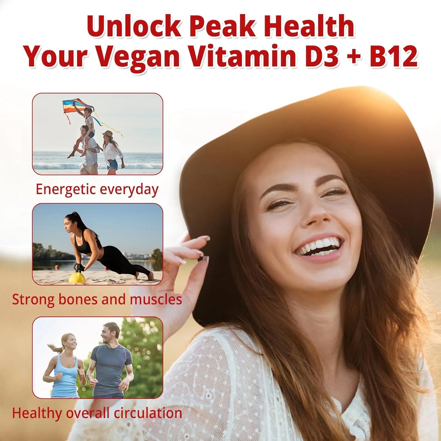 Gomitas Veganas Vitamina D3 5000Ui B12 1000Mcg Sabor Bayas Paquete X2