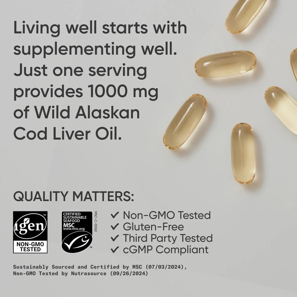 Aceite De Hígado De Bacalao 120 Cápsulas Suaves 1000 Mg Con Vitaminas A y D3