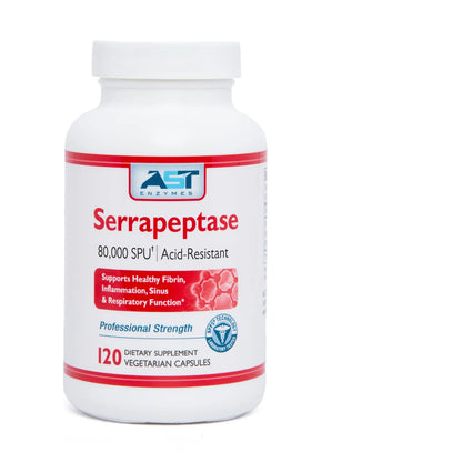 Serrapeptasa 80 000 SPU 120 Cápsulas Enzimas Sistémicas Naturales Premium