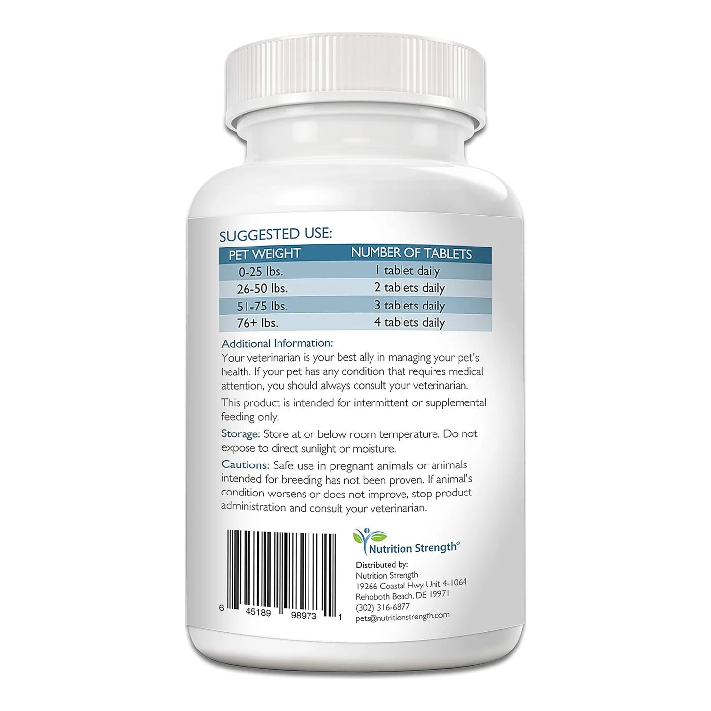 Minerales Esenciales Para Perros Nutrición Strength 120 Tabletas Huesos Nervios