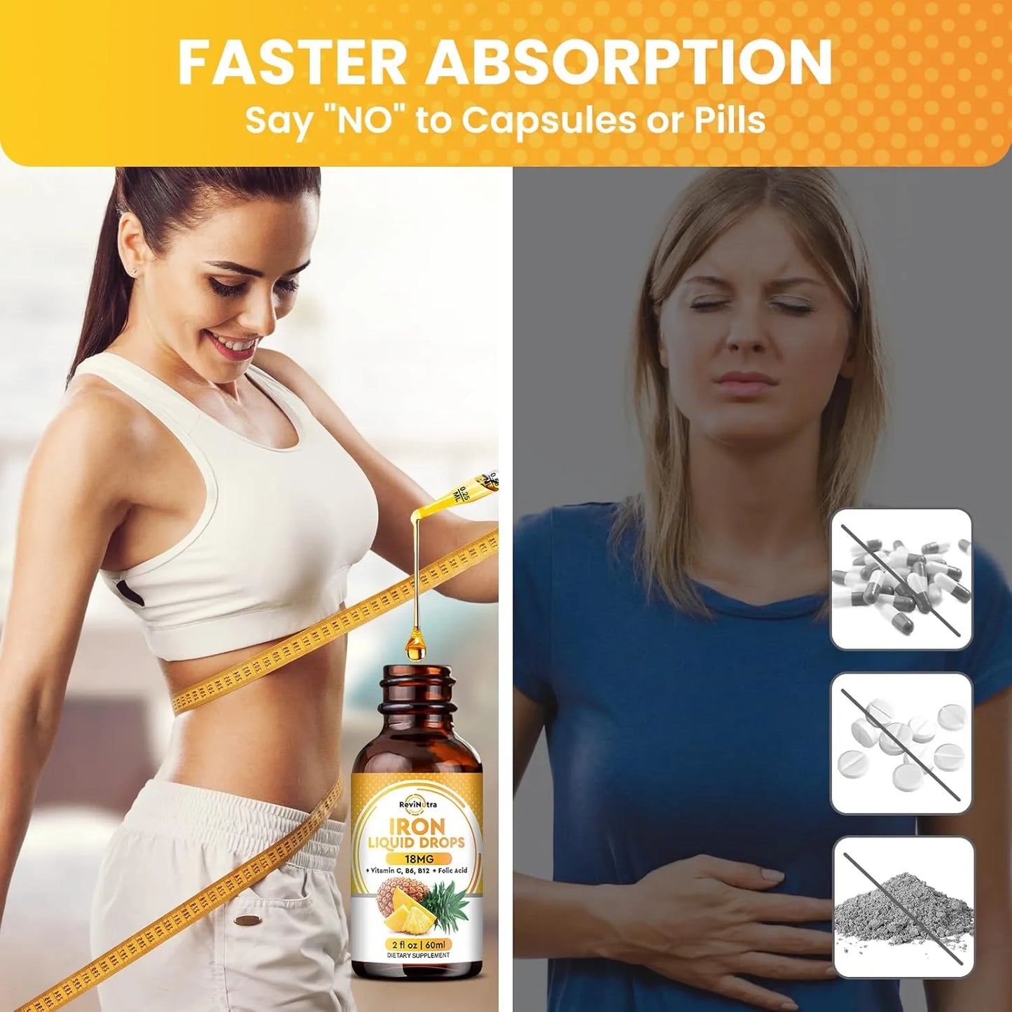 Duo De Hierro Liquido Con Folato Vitamina C B6 B12 Para Anemia Y Energia