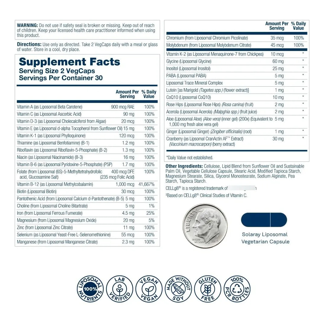Multivitaminico Liposomal Para Mujeres 50 Plus Con Hierro Vitamina D Y Mas