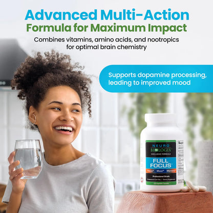 Suplemento Full Focus Nootropics Para Memoria Concentracion Y Cognicion 120 Capsulas