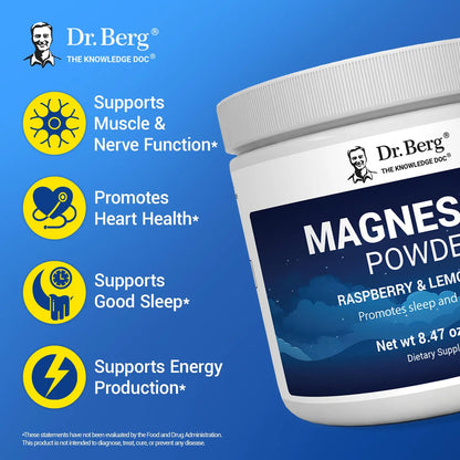 Dr Berg Polvo De Glicinato De Magnesio Para Dormir Relajacion Y Alivio Del Estres Con Vitamina D3 Y Zinc Sabor Frambuesa Y Limon 50 Porciones