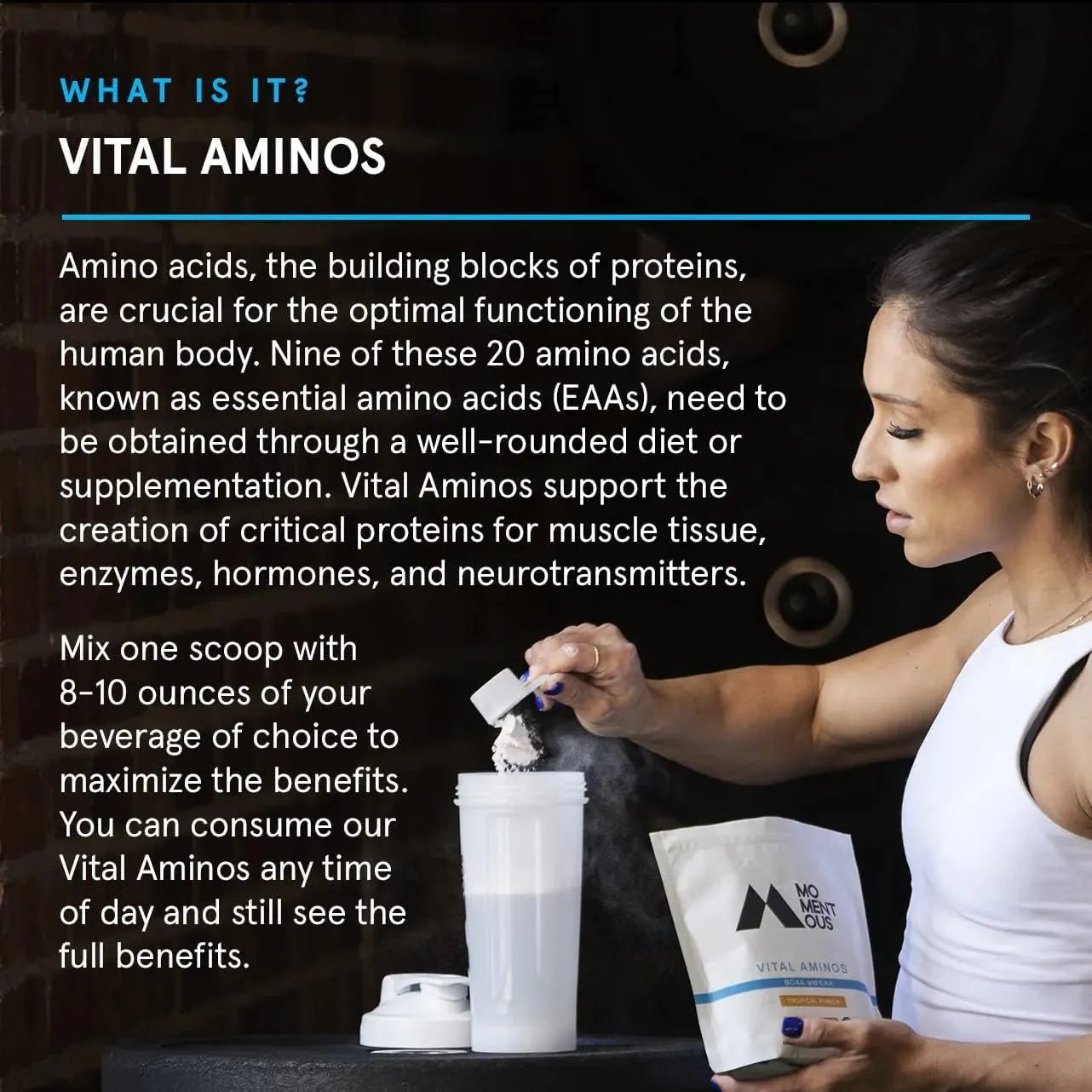 Vital Aminos Suplemento En Polvo BCAA Y EAA Tropical Punch Certificado NSF 30 Porciones