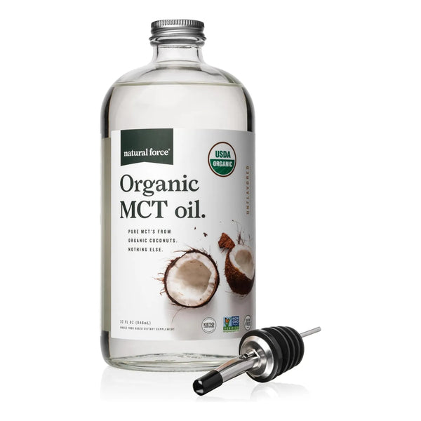 Aceite MCT Orgánico Natural Force Prensado En Frío 946 Ml Energía Keto Y Paleo