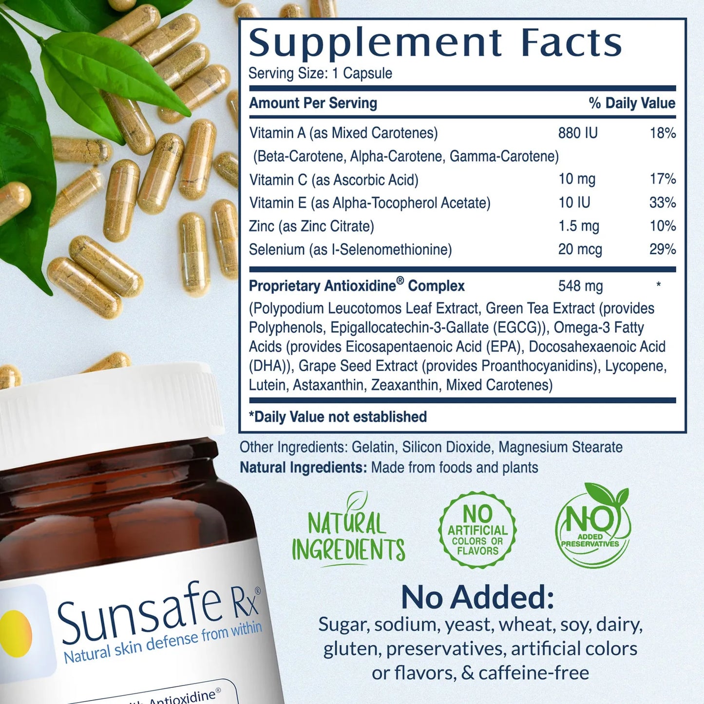 Píldoras Antienvejecimiento Protección Piel Antioxidantes Vitaminas Minerales