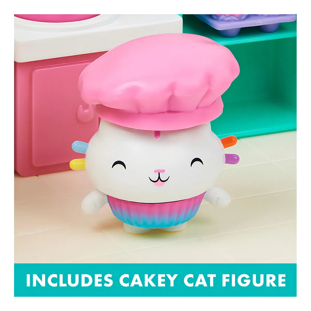 Gabby's Dollhouse Bakey Bakey Cakey Kitchen Juego De Cocina Mágica Con Cakey Cat Y Accesorios Sorpresa
