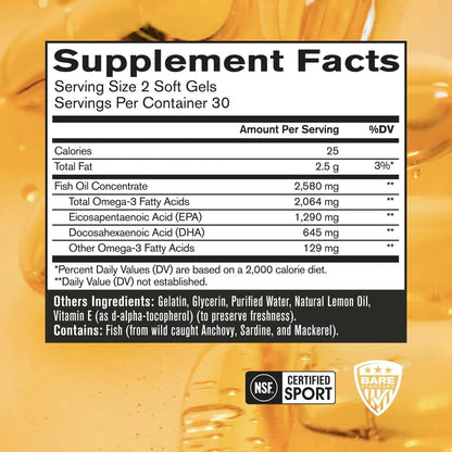 Aceite De Pescado Omega 1290 Mg Cápsulas Suplemento Natural BPN Strong