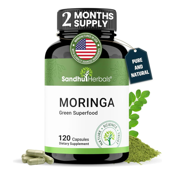Capsulas De Moringa Oleifera 120 Unidades Antioxidante Natural Sandhu Herbals
