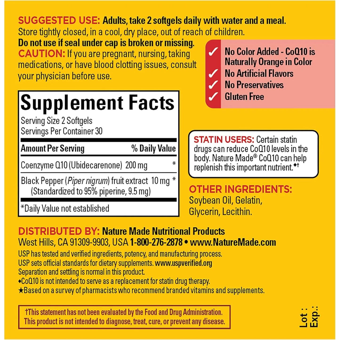 Capsulas De Coq10 200 Mg Con Extracto De Pimienta Negra Para Mayor Absorcion Y Salud Cardiaca