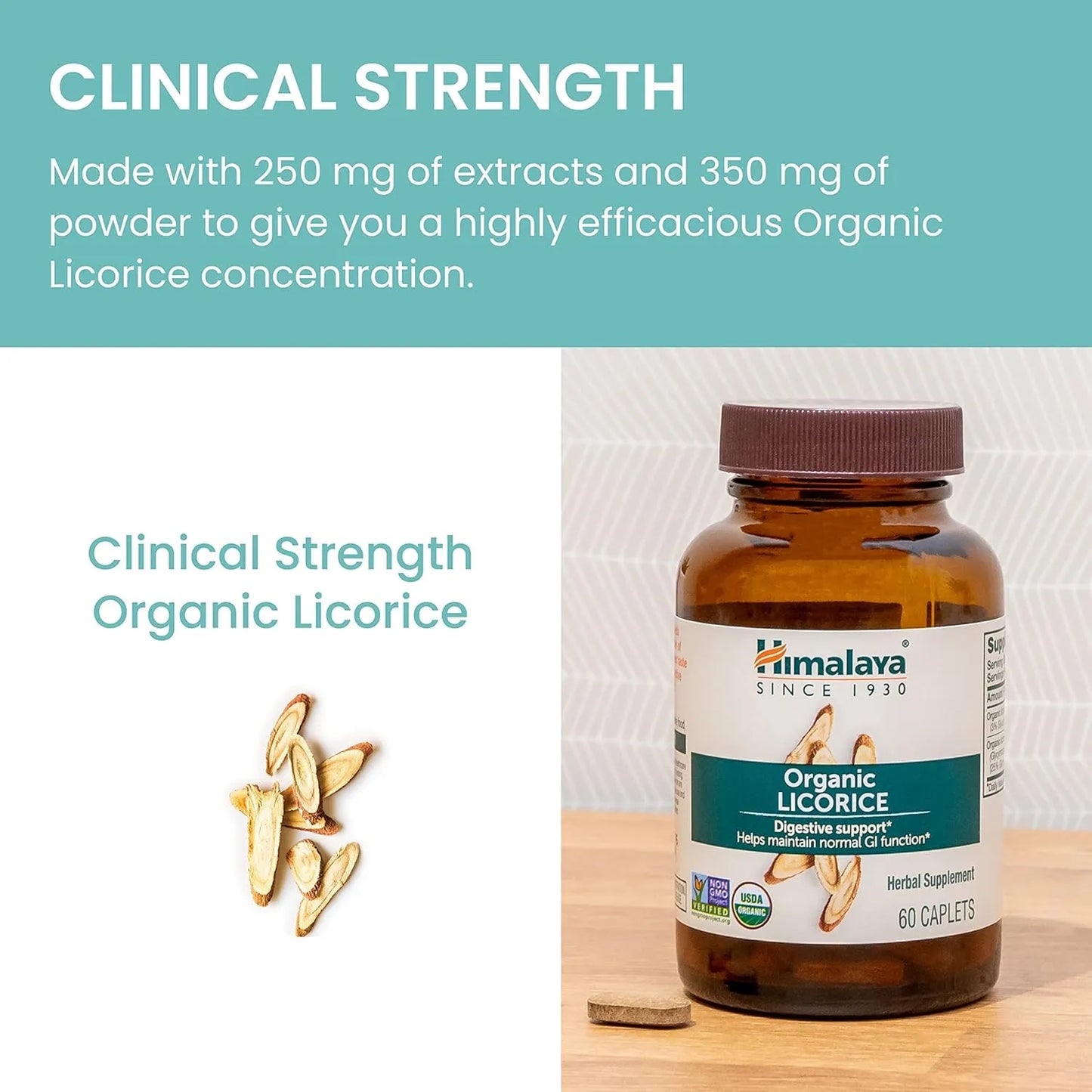 Raiz De Regaliz Organica 60 Capsulas Apoyo Digestivo Acidez Himalaya