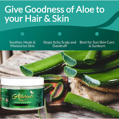 Gel Puro Orgánico De Aloe Vera 355ml Hidrata Repara Piel Cabello