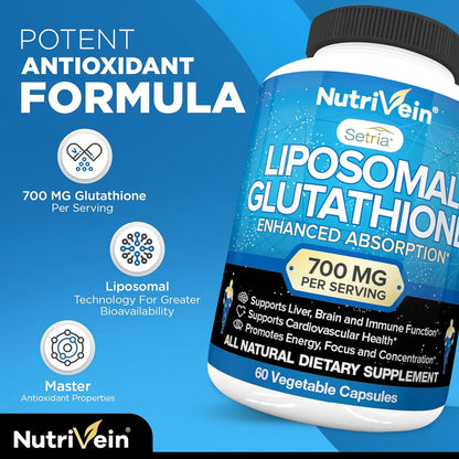 Nutrivein Glutatión Liposomal 700 Mg Antioxidante Maestro 60 Caps
