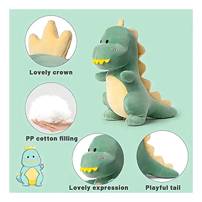 Dinosaurio Peluche Animal 12 Lindo T Rex Con Corona Y Dientes Moviles