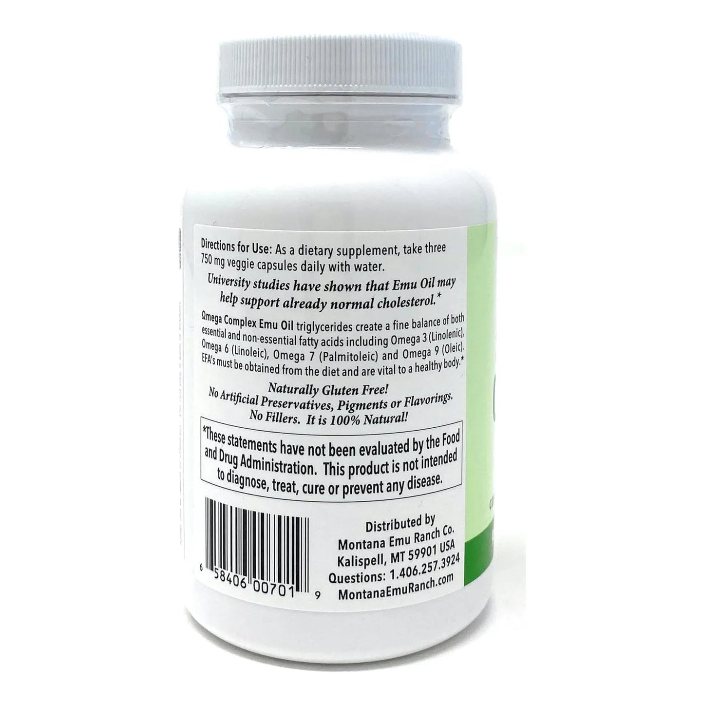 Complejo Omega Emu Aceite 750mg 90 Capsulas Vegetales Soporte Cardiovascular