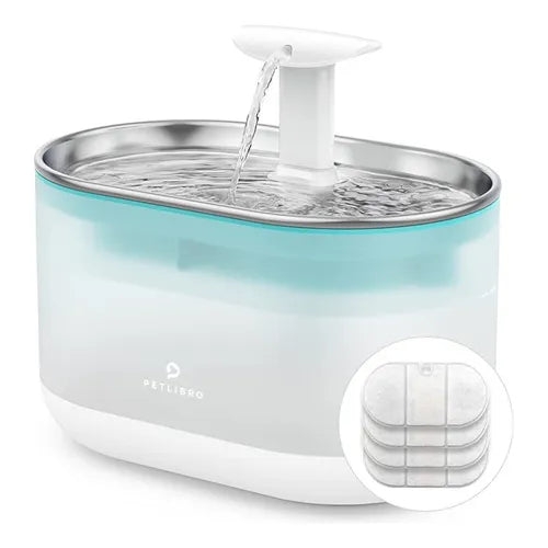Fuente De Agua Para Gatos Petlibro Acero Inoxidable Filtro Silencioso