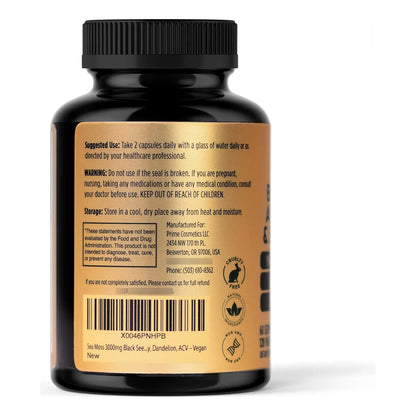 Capsulas Musgo Marino Aceite Semilla Negra Ashwagandha 120 Unidades Soporte Inmunologico Digestivo