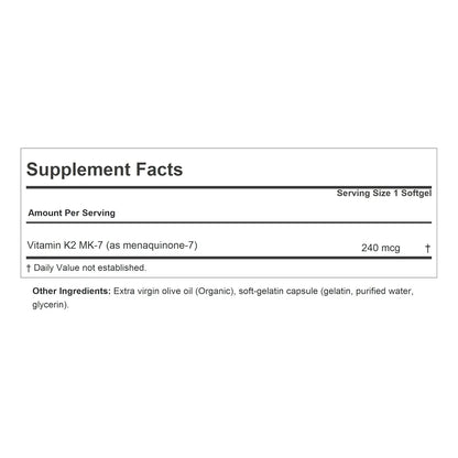 Vitamina K2 MK7 240 Mcg 360 Capsulas Blandas Andrew Lessman Corazon Y Huesos Fuertes