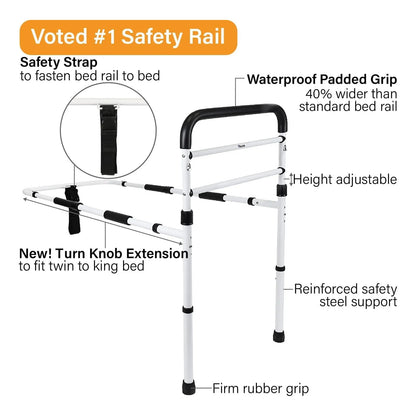 Riel De Cama Ajustable Para Adultos Mayores Certificado ASTM CPSC Soporte 300 Lbs