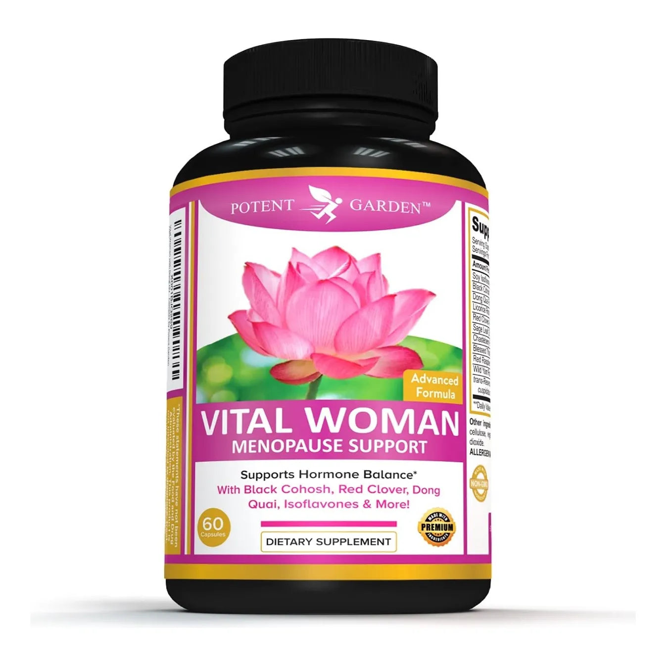 Suplemento Menopausia Cohosh Negro Isoflavonas Soja Alivia Sofocos Sudores Nocturnos 60 Capsulas